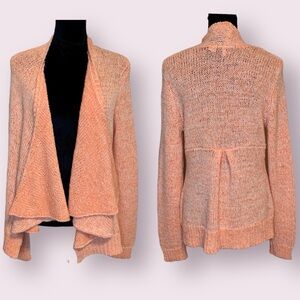 Anthropologie Peach Open-Front Cardigan